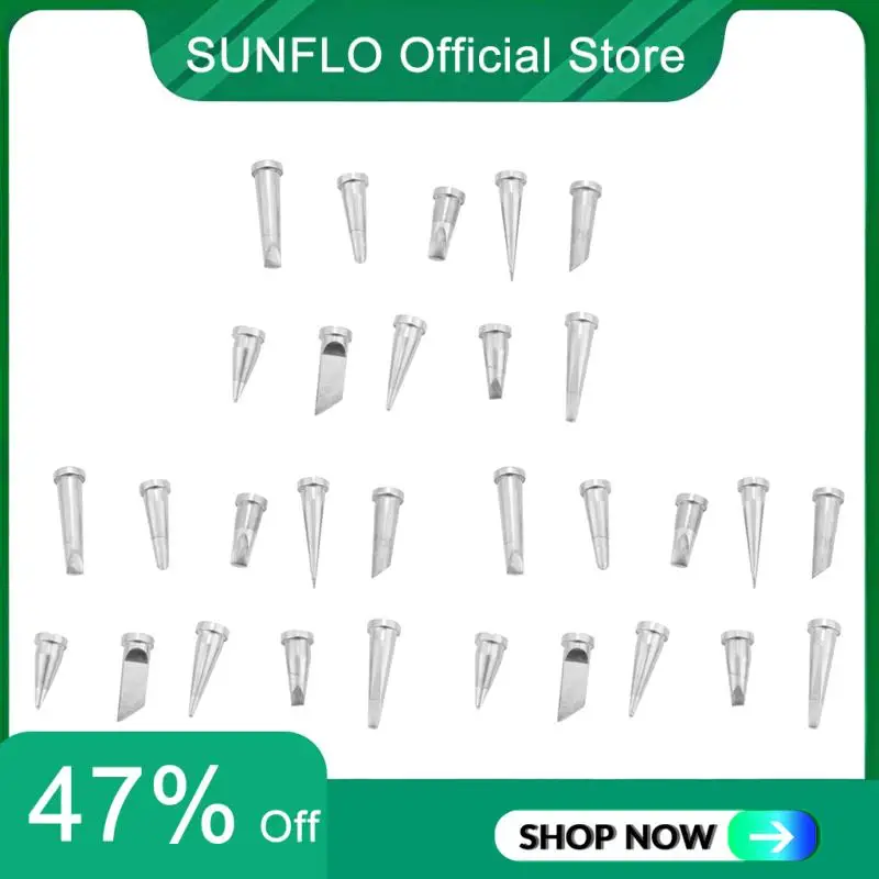 

SUNFLO 30Pcs Durable Soldering Tip Set For Weller WSD81 WD1000 WSP80 WP80 LT Soldering Station