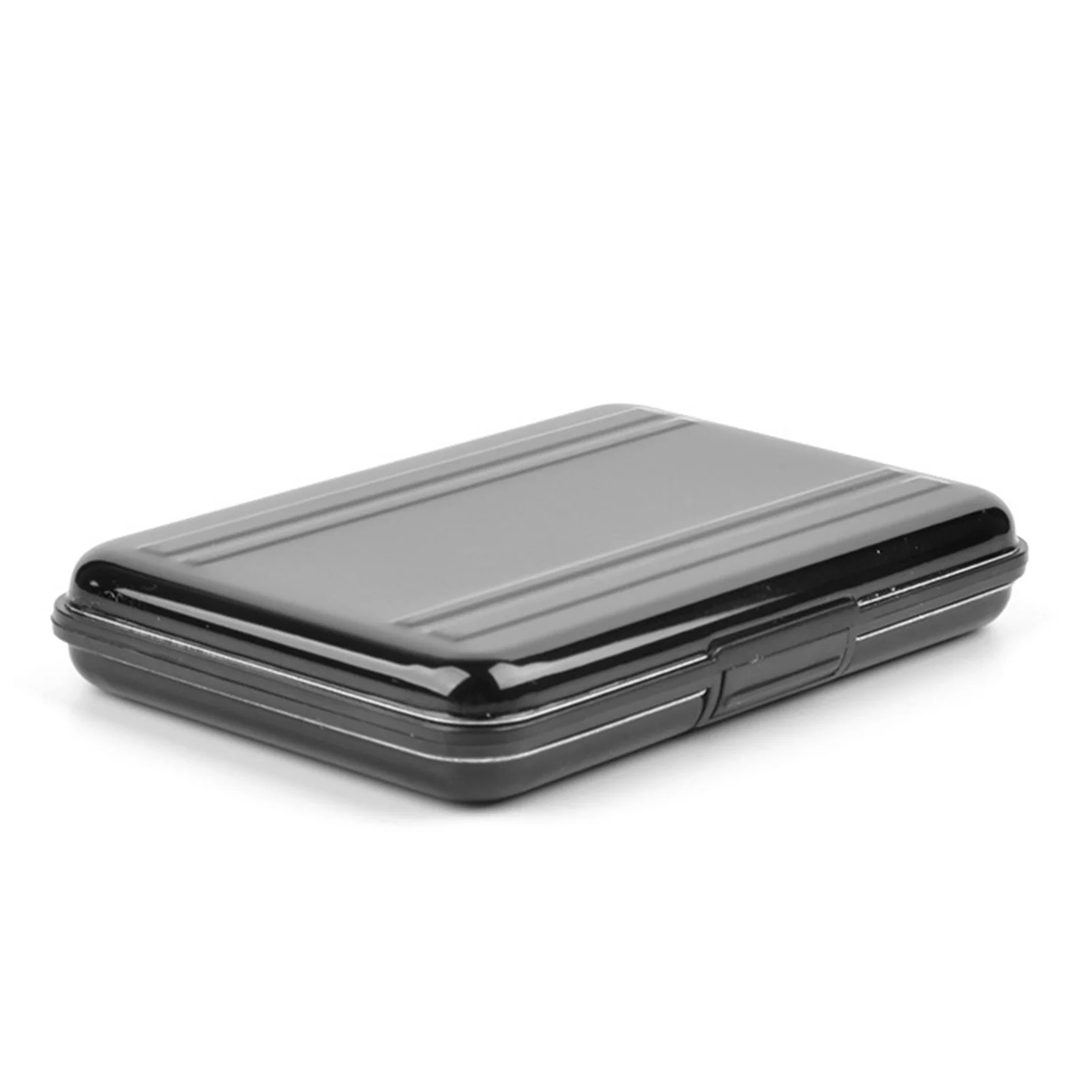 حقيبة حمل بطاقات الذاكرة، صندوق تخزين بطاقة الذاكرة، يرتدي الصلب، مضاد للخدش، مقاوم للماء، حقيبة تخزين من الألومنيوم باللون الأسود