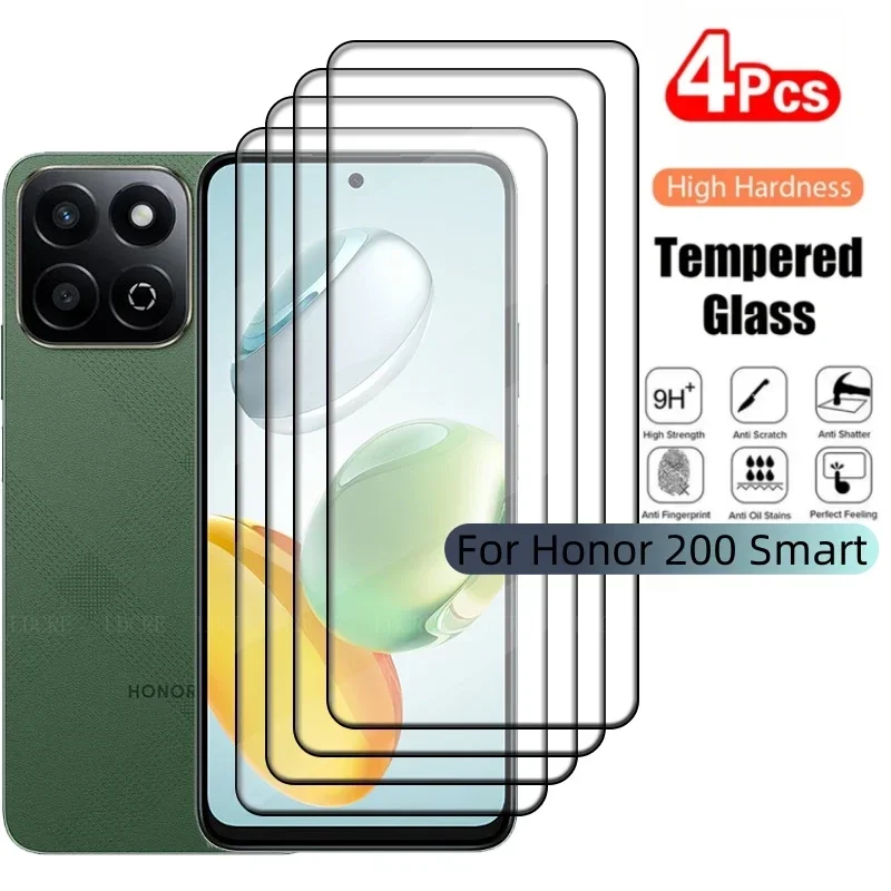 

4/3/2/1Pcs For Honor 200 Smart Glass Huawei Honor 200 Smart Tempered Glass 9H Full Cover Screen Protector Huawei Honor 200 Smart