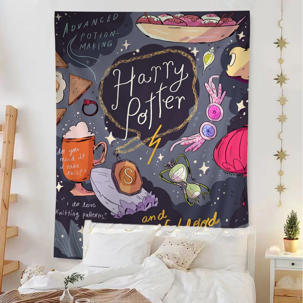 Harries Wand Potters Landscape Printed Large Wall Tapestry Hanging Tarot Hippie Wall Rugs Dorm Home Decor