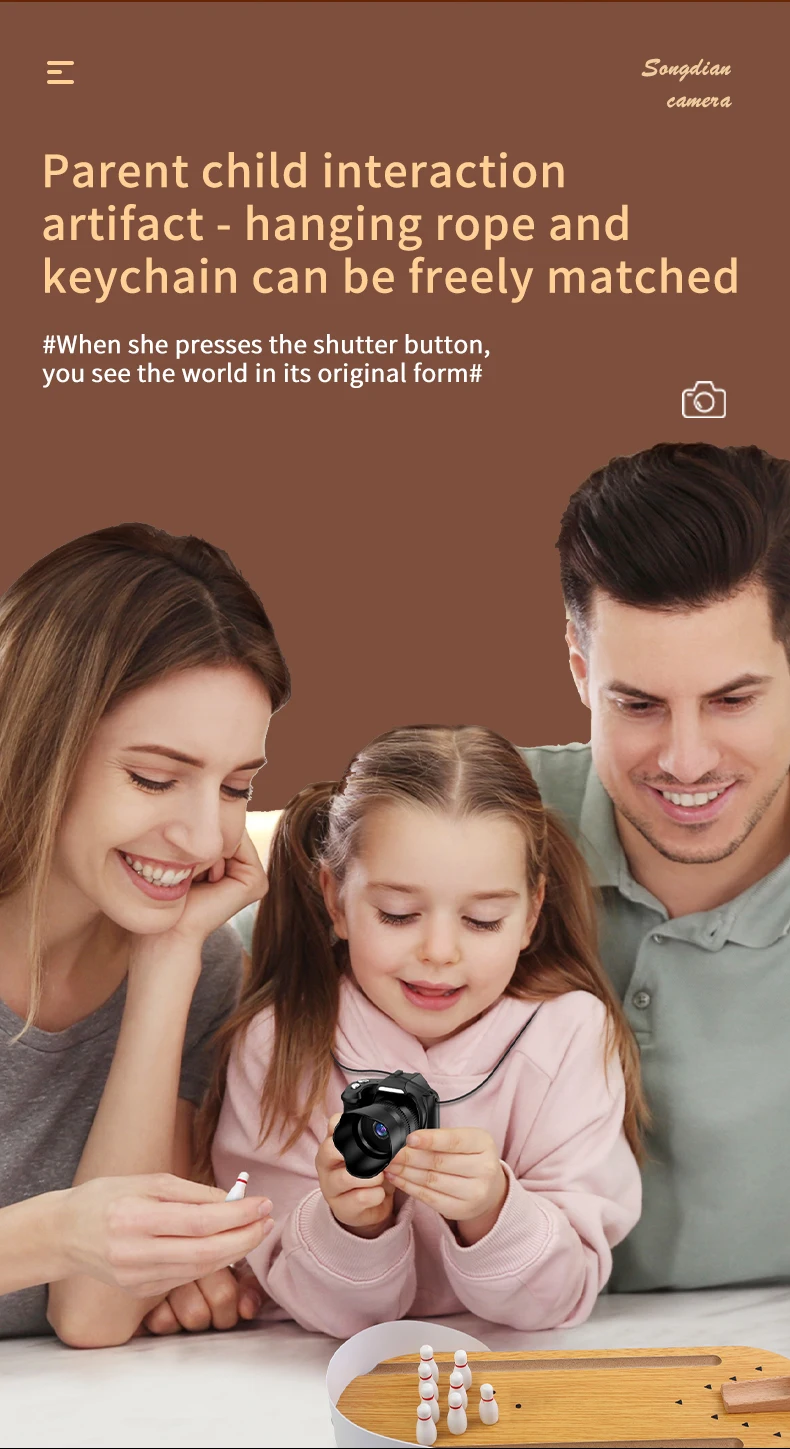 كاميرا صور وفيديو صغيرة عتيقة معالجة عبر الحدود بتصميم مدمج بدقة 1080 بكسل وكاميرا فلاش بدون مرآة