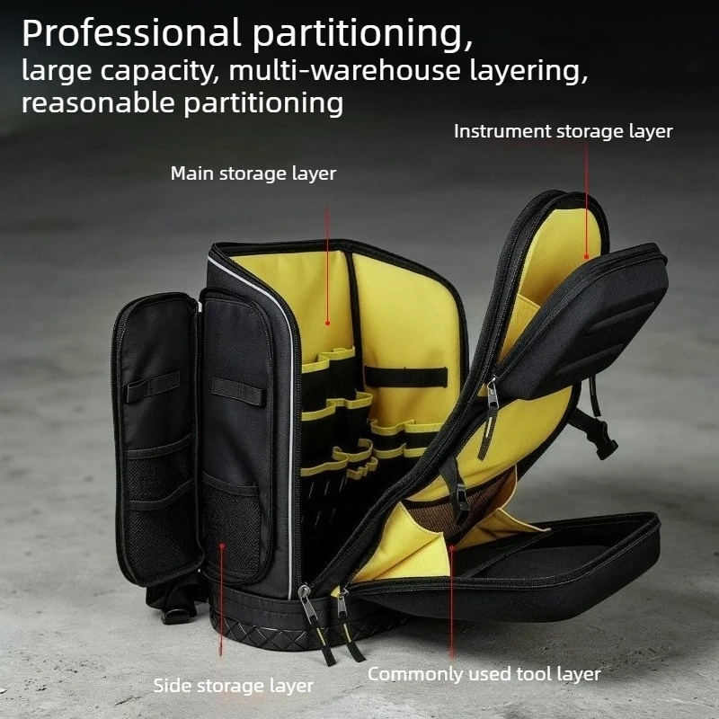 Electrician Tool Storage Backpack Waterproof Tools Bag Large Capacity Backpacks Portable Multifunctional Tool Organizer Bags