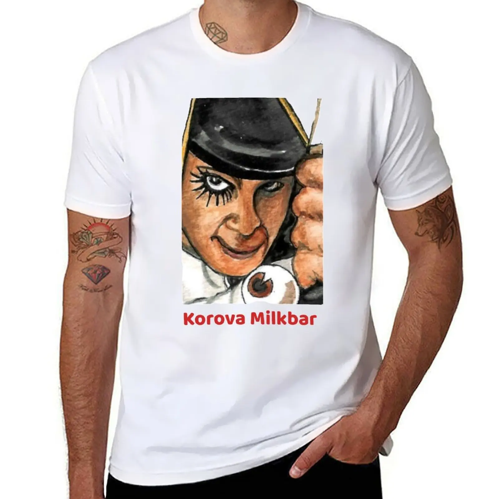 Футболка Korova Milkbar / Clockwork Orange / Movie / Alex Thriller, мужская хлопковая футболка, мужская футболка
