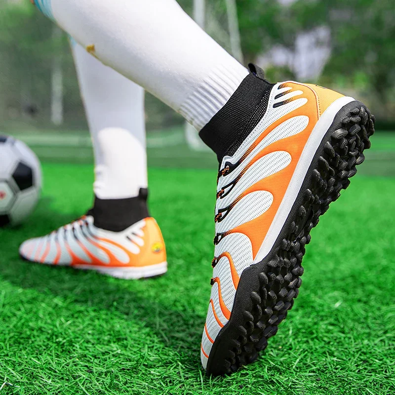 Männer Fußball Schuhe Sport FG/TF Outdoor Fußball Stiefel Training Jungen Spiel Rutschfeste Lange Spikes Stollen Indoor Futsal komfortable – Detail 24