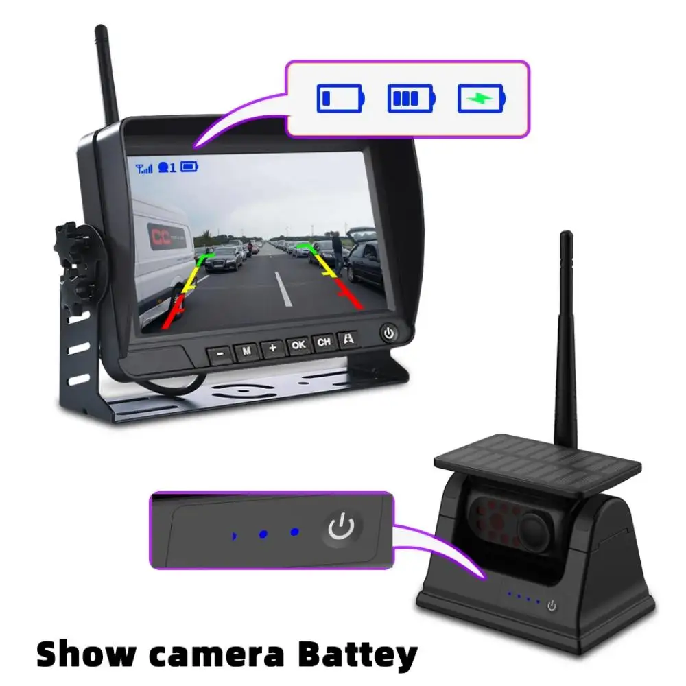 Cost-Effective Solar Magnetic Dash Cam Wireless WiFi Car DVR Backup Camera For Car Truck RV Trailer