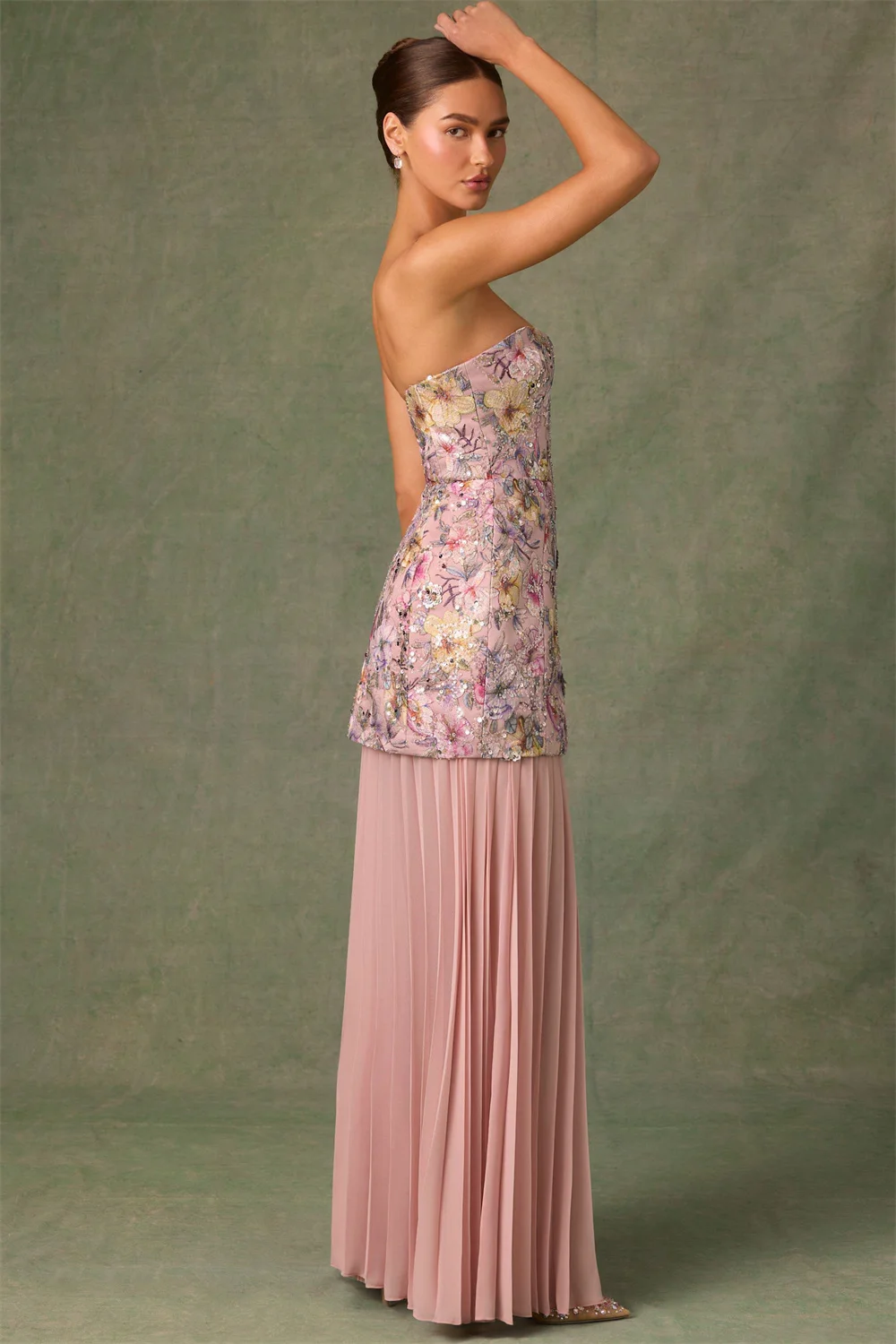Cathy Customized Pink Sweetheart Neck Embroidery Prom Dresses Sequins Sleeveless vestidos de noiva Column Lace-up Formal Evening image 3