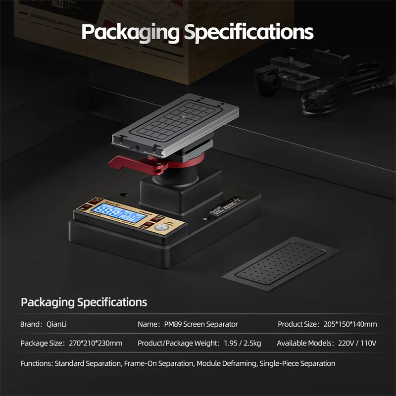 QIANLI PM89 LCD Screen Separator Machine 360° Rotating Heating Platform for Straight/Curved/Folding Phone Screen Repair