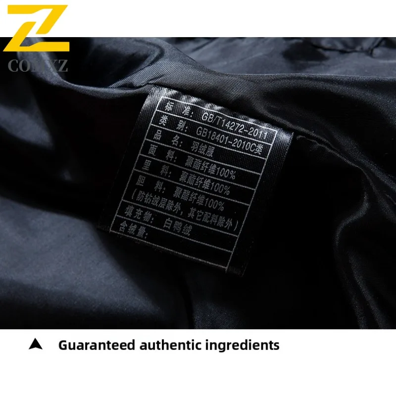 Men Outdoor Leisure Hooded Jacket Winter Parka Fleece-Lined Thickened Puffer Coat Waterproof Windproof Thermal Street Outerwear