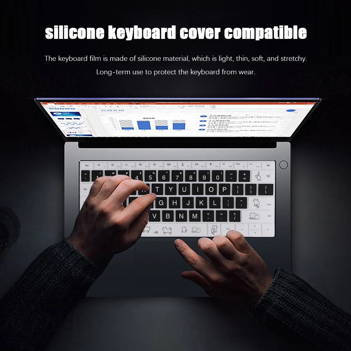 

1Pcs Computer Keyboard Cover Cute Cartoon Design Silicone Membrane for Laptop Protection Keyboard Cover