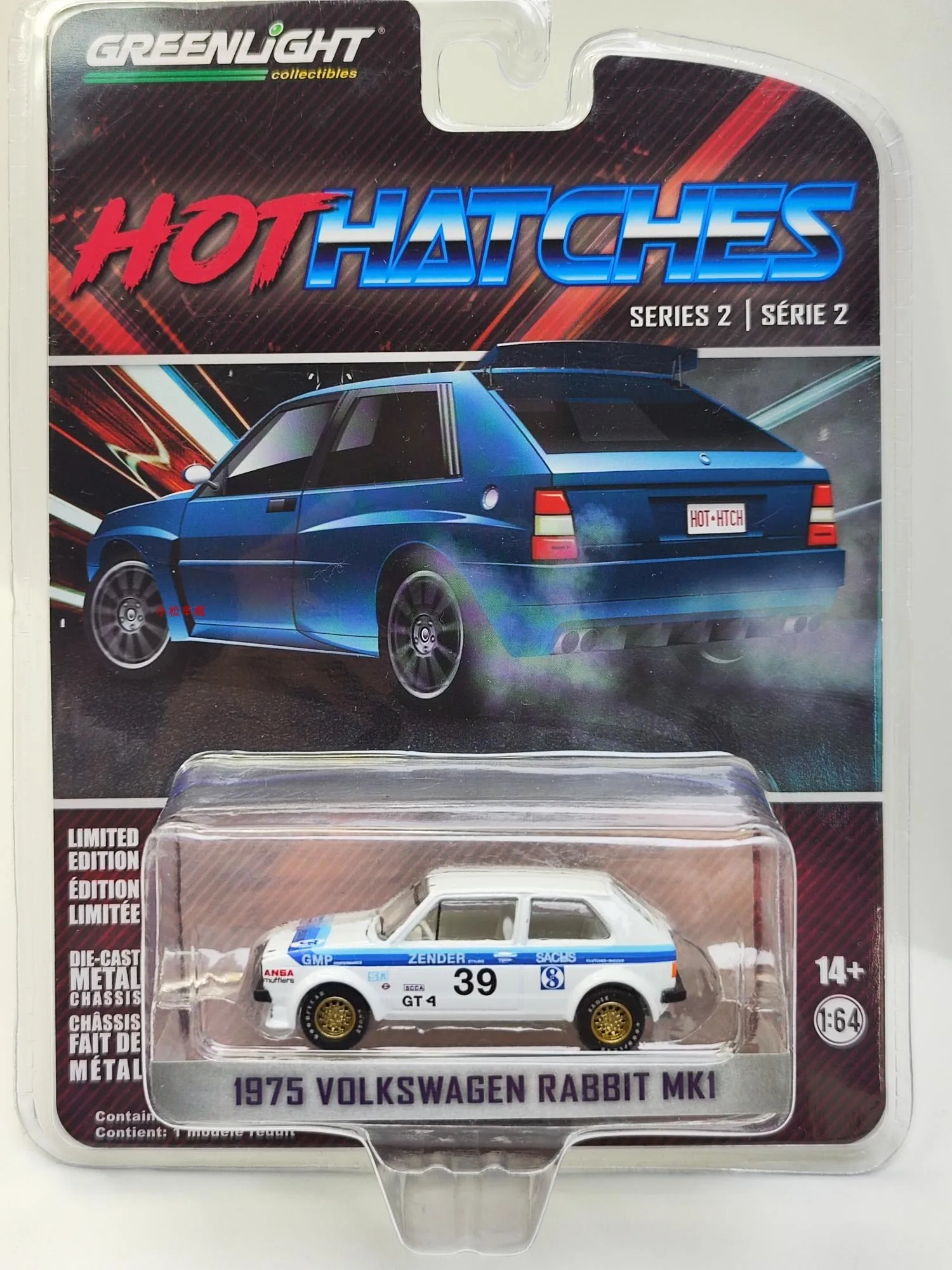 

Коллекционная модель автомобиля GreenLight 1:64 1975 Rabbit Mk1 GMP Performance 39, литая под давлением, из сплава