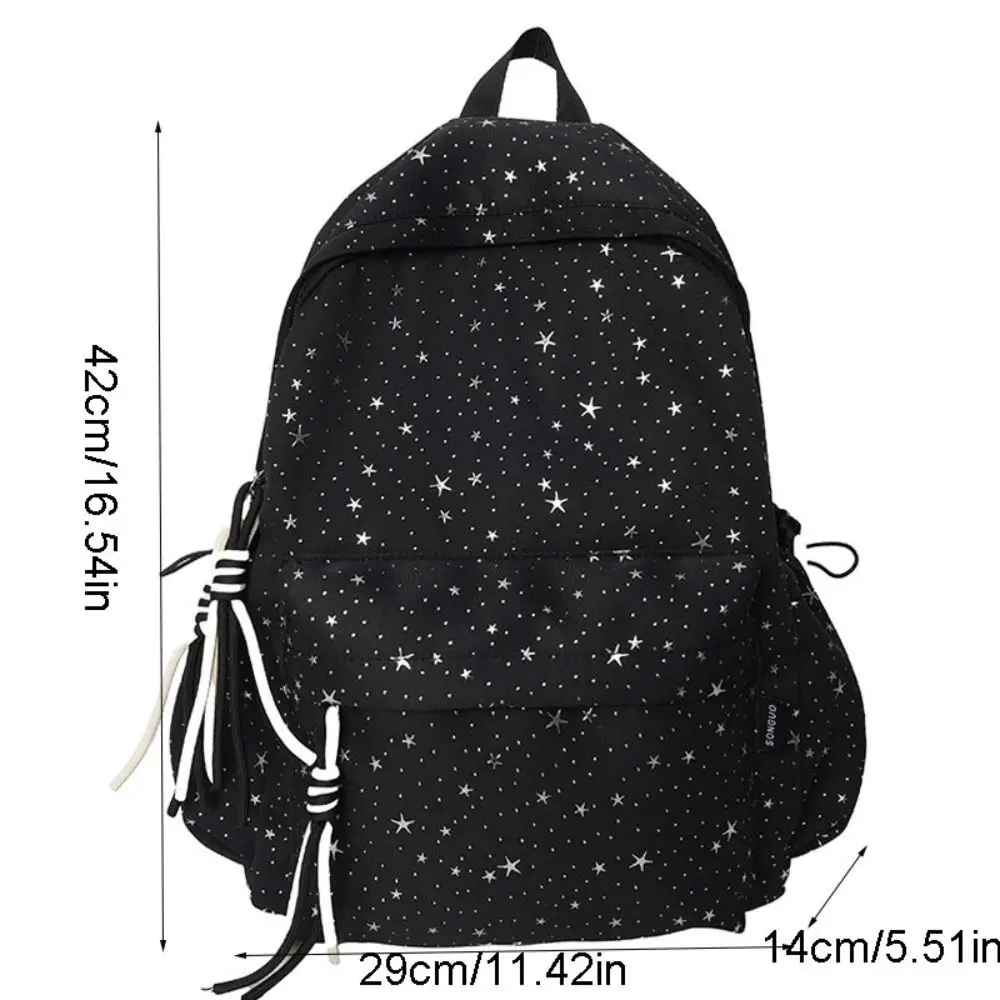 Oxford Cloth Star Backpack Large Capacity Solid Color Student School Bag Korean Style Durable Travel Rucksack Junior High School