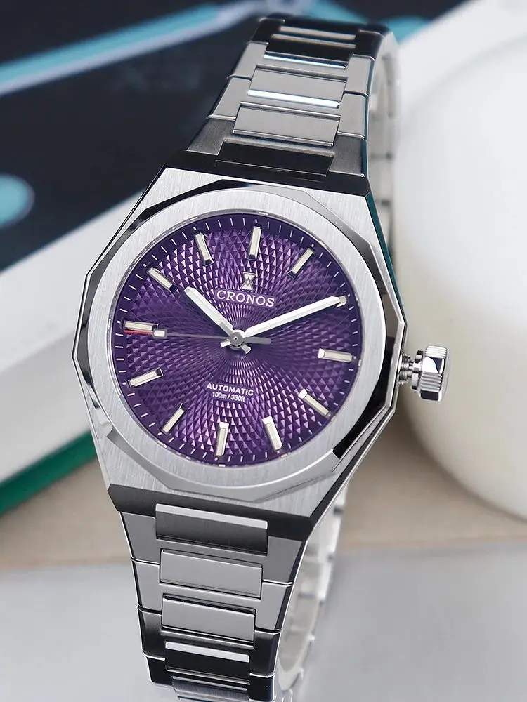 Cronos Luxe Herenhorloge 36mm Automatisch PT5004 Miyota 90S5 Horloges Saffier 10ATM Doorzichtige Kast Achterkant L6050 reloj hombre - afbeelding 2