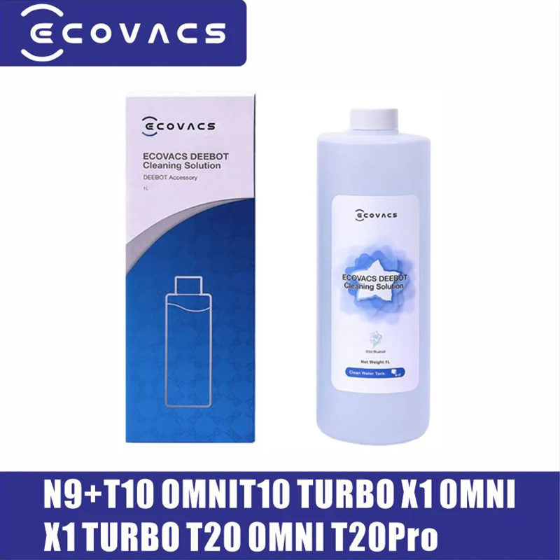 ECOVACS Deebot Ozmo سائل, محلول تنظيف الأرضيات, أصلي, T20 N9 Plus, T10 OMNI, T10 TURBO, X1 OMNI, 1L