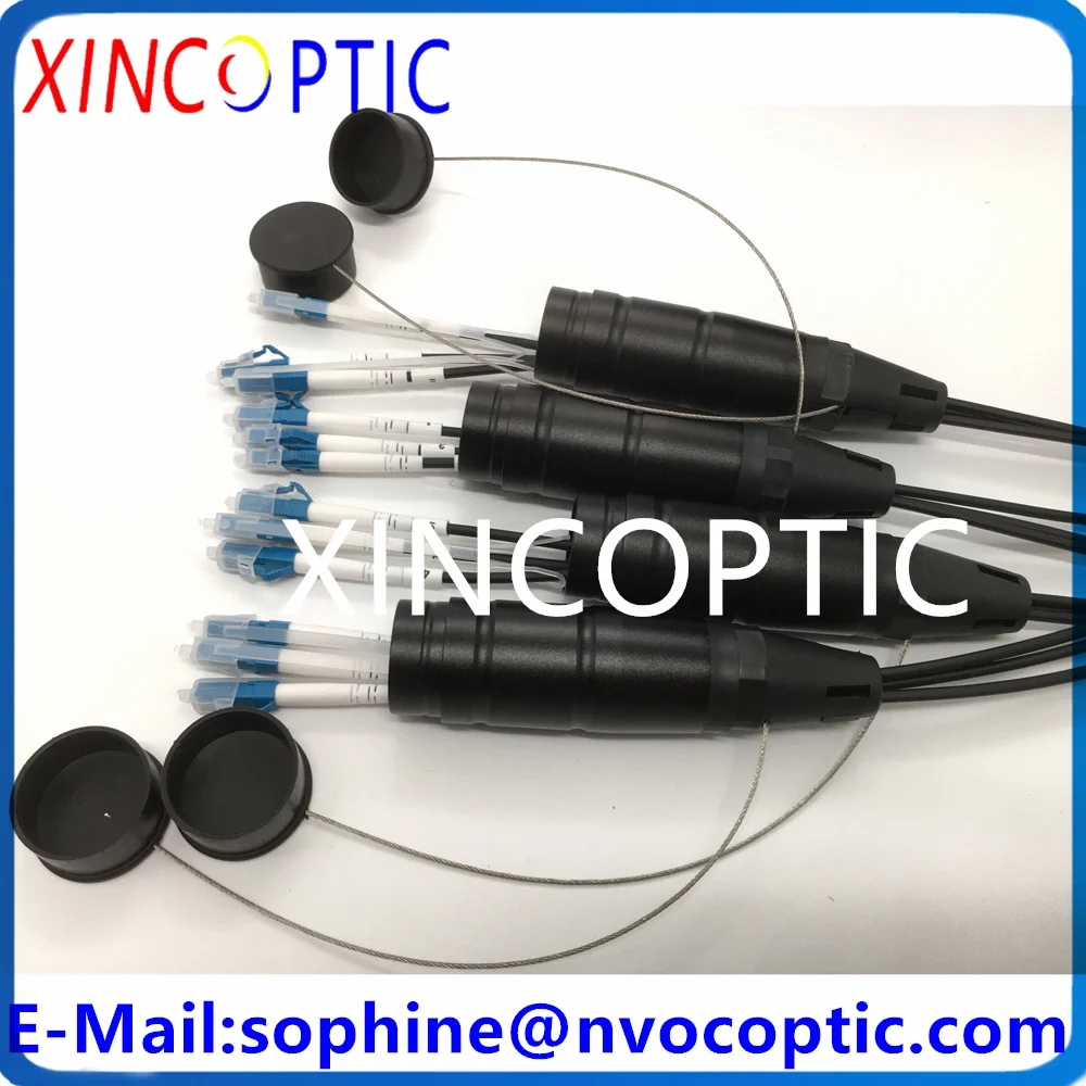 12F Singlemode 12C SMF 50Meter 6.0Mm 12Core SMF G657A Luar Ruangan DVI PDLC Tahan Air FTTA Kabel Patch Serat Lapis Baja Kabel Hitam TPU