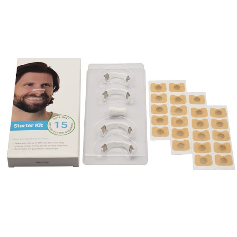 New 15 Days Nasal Anti Snoring Sleep Mouth Tape Breathing Dilators Magnetic Nose Strips Increase Air Reduce Snoring Starter Kits
