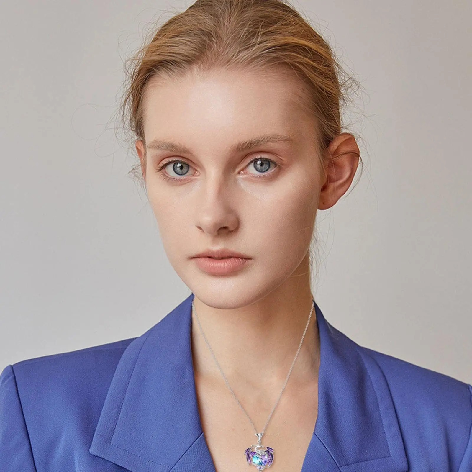Damenmode-Schmuck, Kristall-Herz-Halskette, fliegende Drachen-Anhänger, Halsketten, Schmuck, Schlüsselbein-Kette, Choker, Geschenke – Detail 4