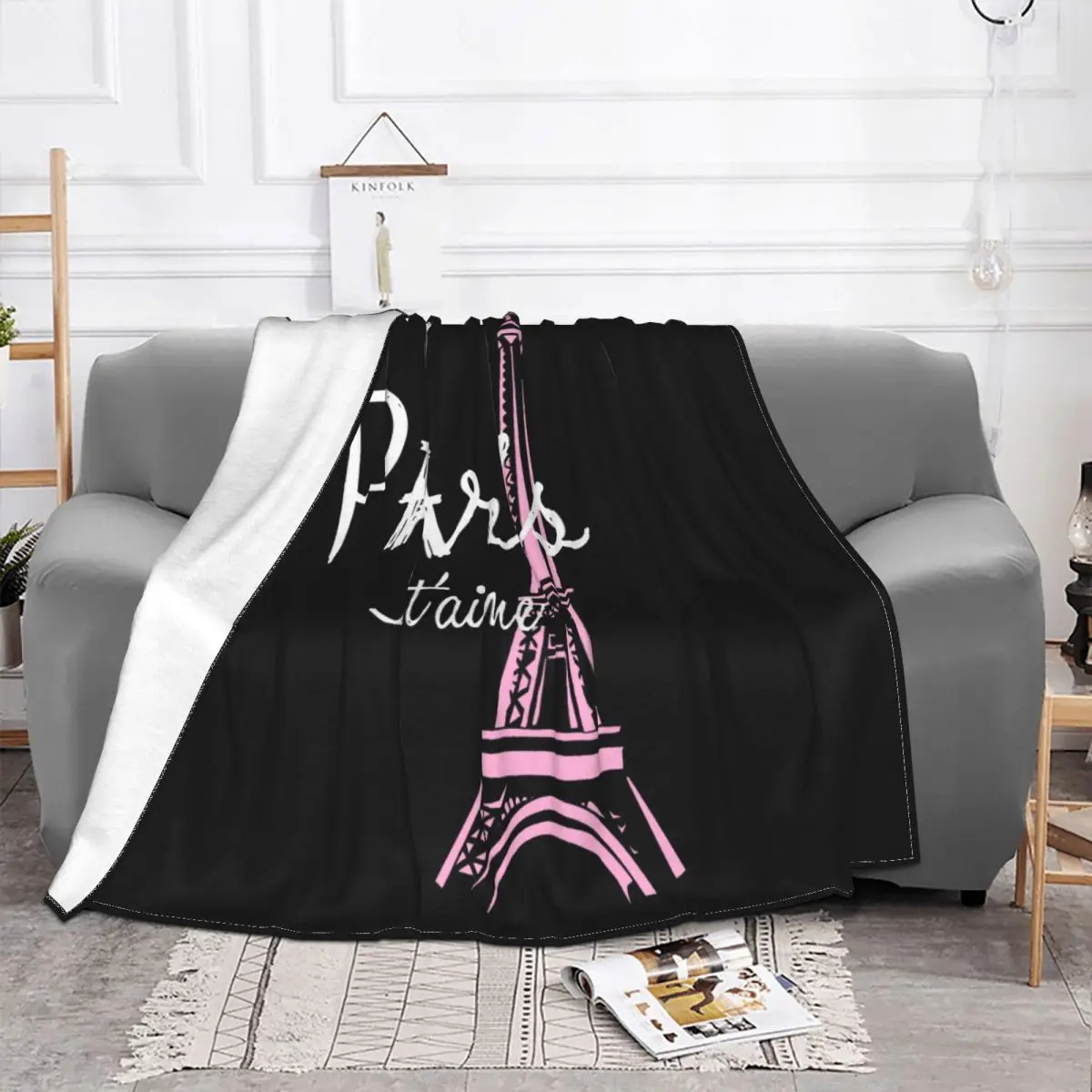 I Love Paris Eiffel Tower France French Souvenir Vintage Men Gift Tee Better Throw Blanket