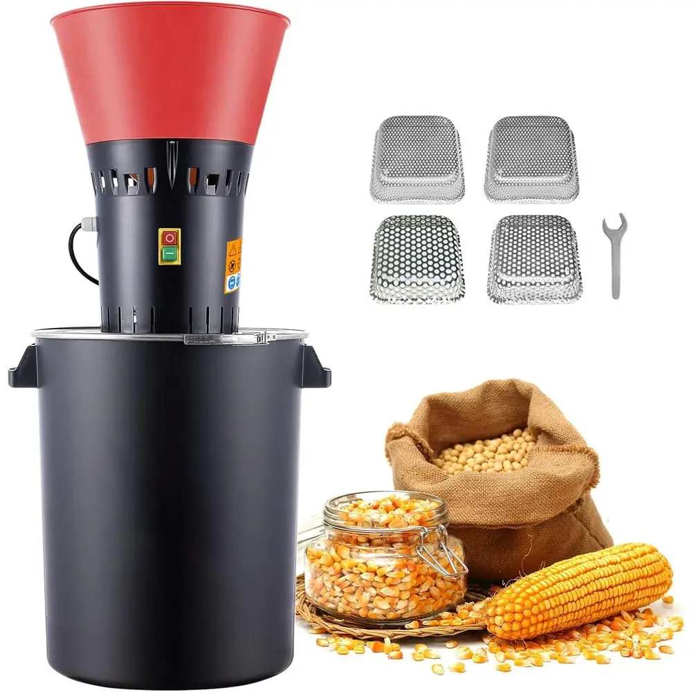 

Электрическая мельница для зерна 60 л, измельчитель кукурузы, зернодробилка для сельскохозяйственных культур или для пшеницы, кукурузы, специй, 1300 Вт, автоматическая, без пыли