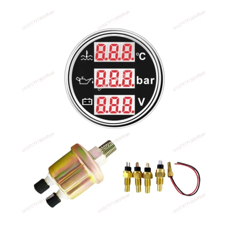 52Mm water temperature, oil pressure and voltage three-in-one waterproof and dustproof forklift modified instrument