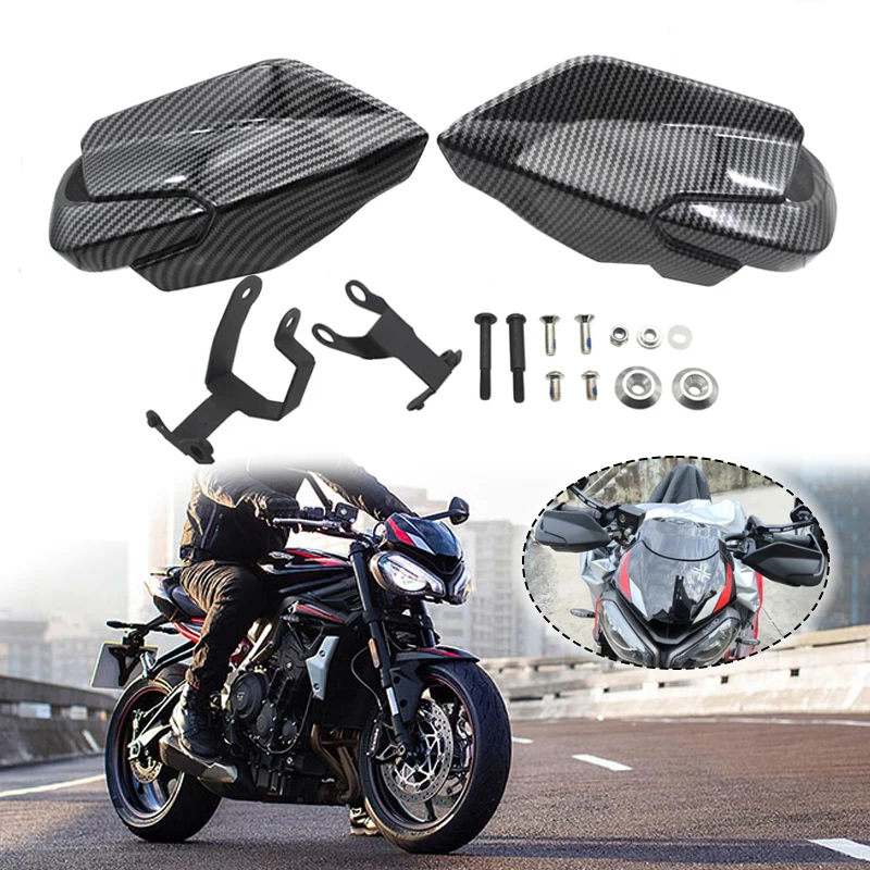 For Street Triple 765R 765 MOTO2 Edition 2020-2023 2022 Carbon Handguard Hand Protection Wind Shield Hand Guards Cover