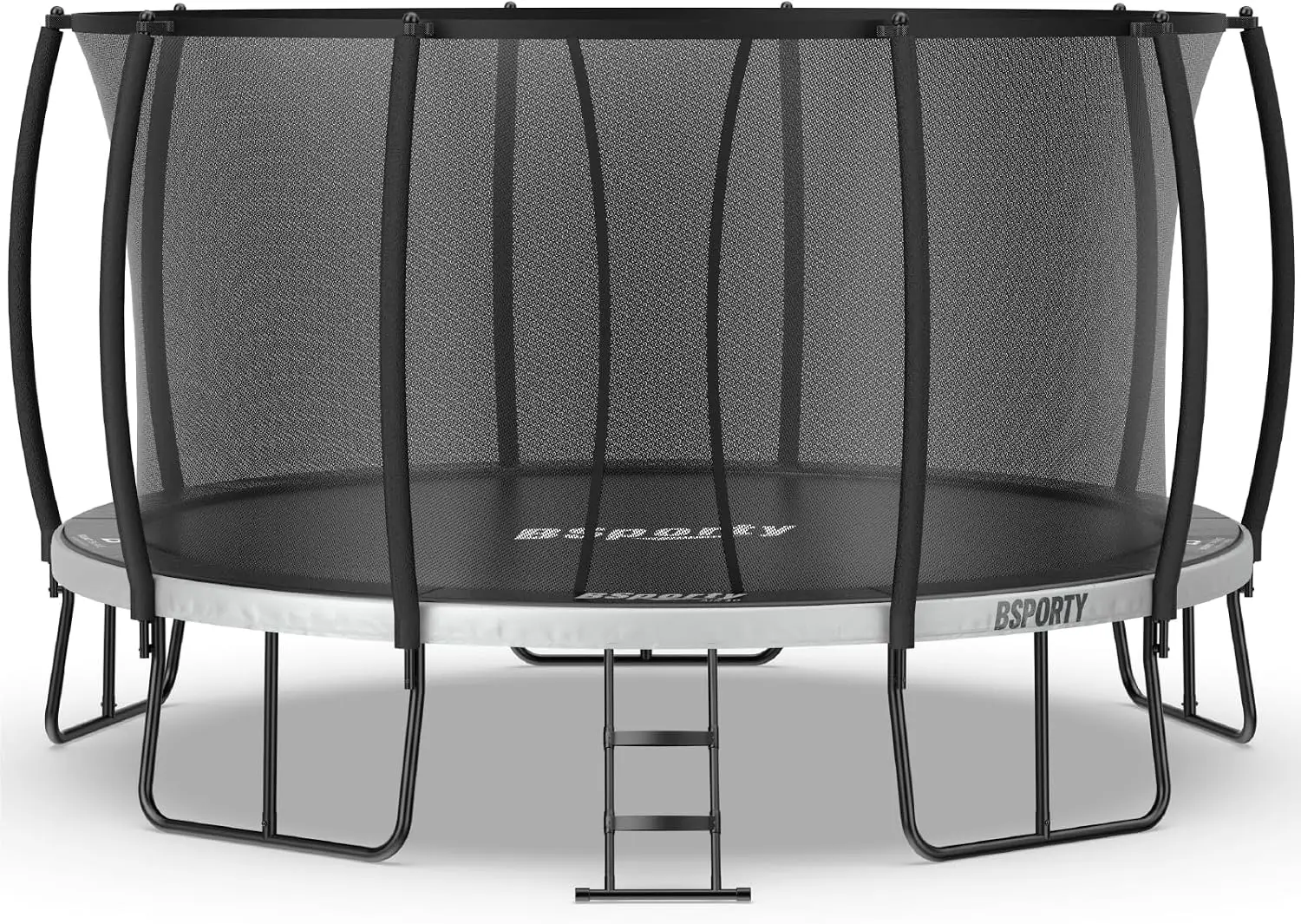 Trampoline 10/14/16FT Enclosed, 5 Reinforced W-Shaped Legs Center Support, ASTM Approved, All Ages