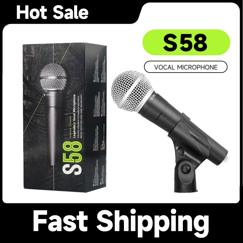 S58 Legendary Wired Vocal Dynamic Microphone High Quality Professional DJ Cardioid Mic Karaoke KTV Show Live