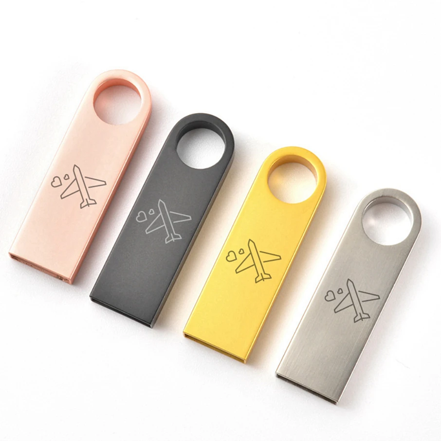 airplane pattern Metal pen drive 2.0 USB Flash Drive 32gb pendrive 16gb 8gb usb memoria 4gb usb stick 64gb cle usb  mini gift