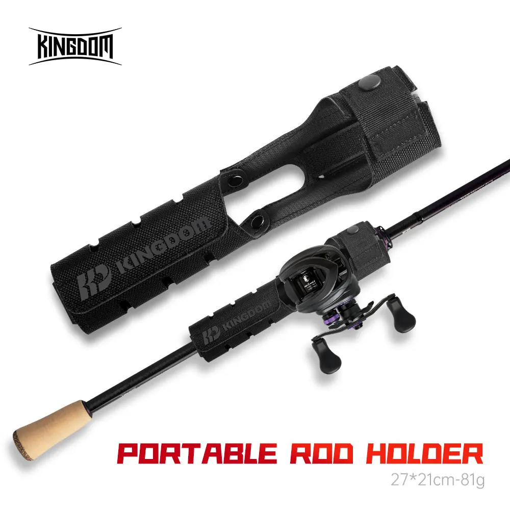 Kingdom Fishing Rod Holder Free Velcro Design Nylon Portable Lightweight Pole Inserter Rod Holder Fishing Tackles Accessories