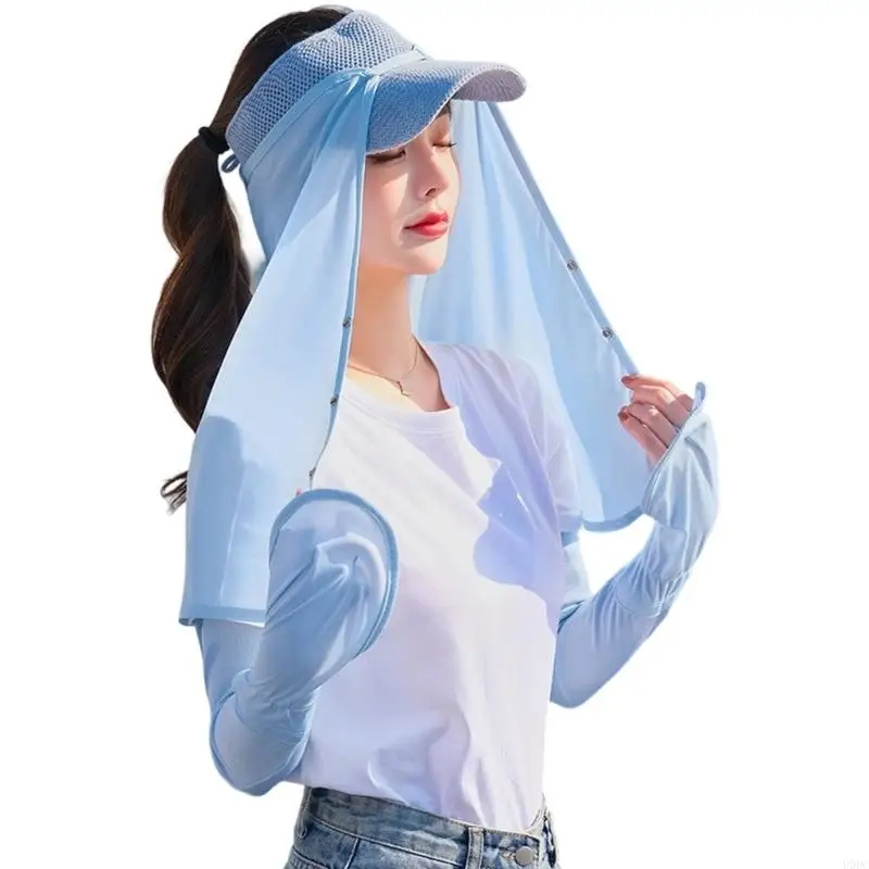 Sun Hat Visors with Adjustable Strap Summer Outdoor Sunshade Hat Curtain for Baseball Caps Bucket Hats Y166