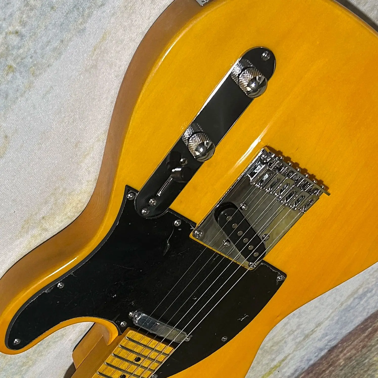 Hot Sale FTL Transparent Yellow Electric Guitars Maple Fretboard