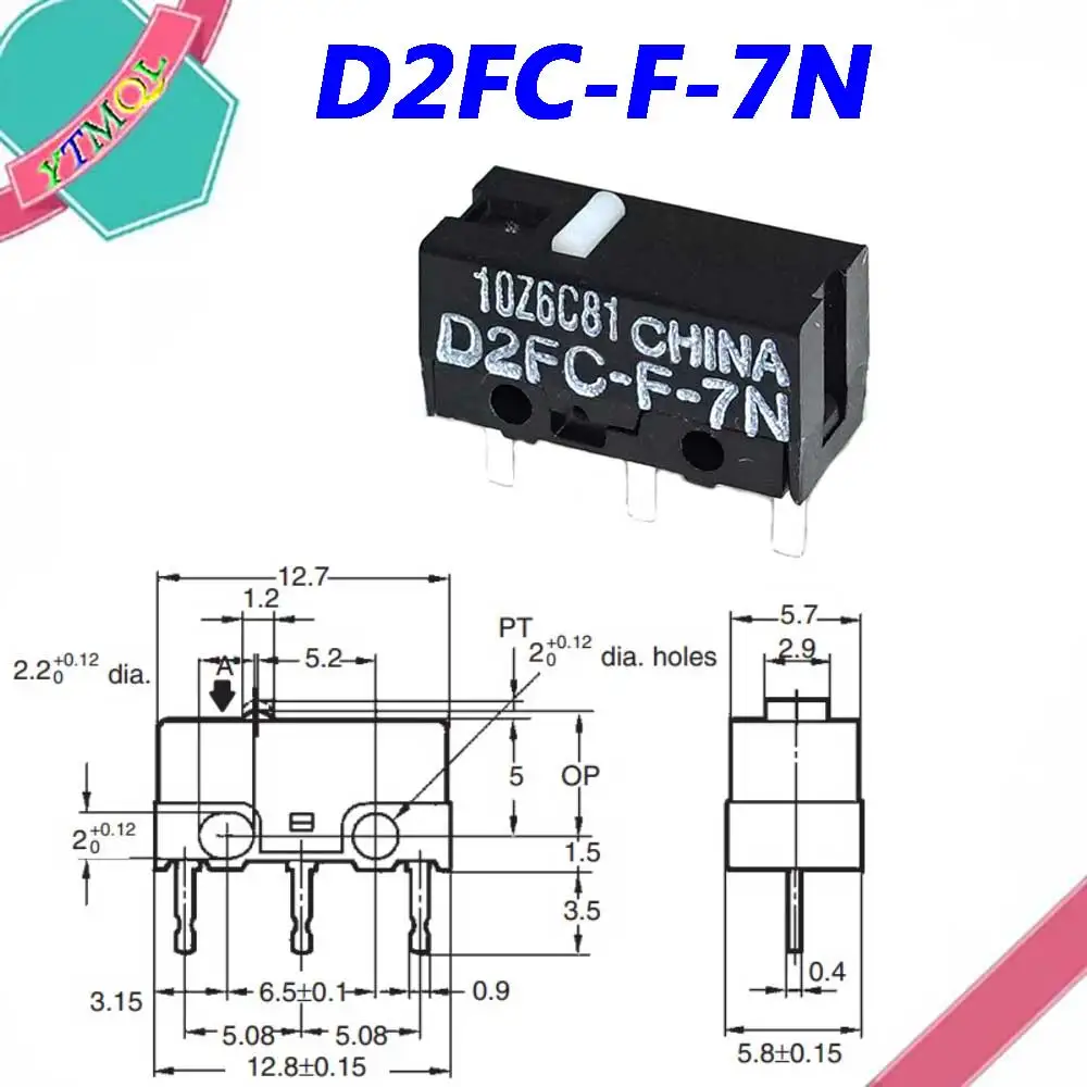 1-10Pcs Mouse Micro Switch D2FC-F-7N Mouse Button Fretting D2FC-E-7N D2FC