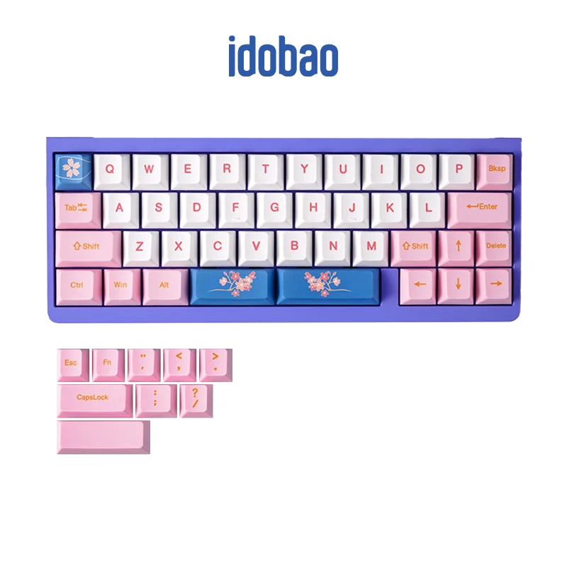 idobao PBT Keycaps %40 Düzen Mekanik Klavye Kapakları Boya süblimasyon Pembe/Siyah/Mor/Turuncu/Gri Kiraz/XDA/MA Keycaps Kiti