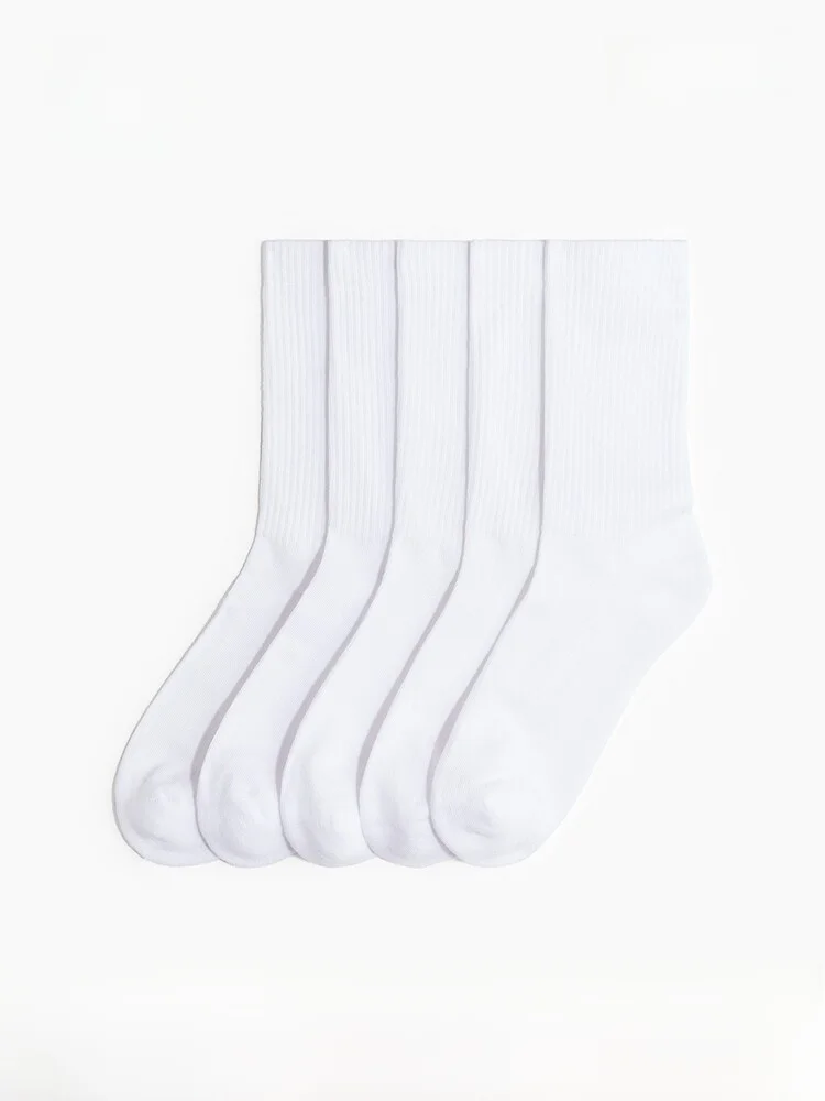 

H&M Men's Lycra Socks 5 Pairs Pack Casual Style Four Seasons Cotton Nylon Spandex Mid-Calf Socks Comfortable Breathable