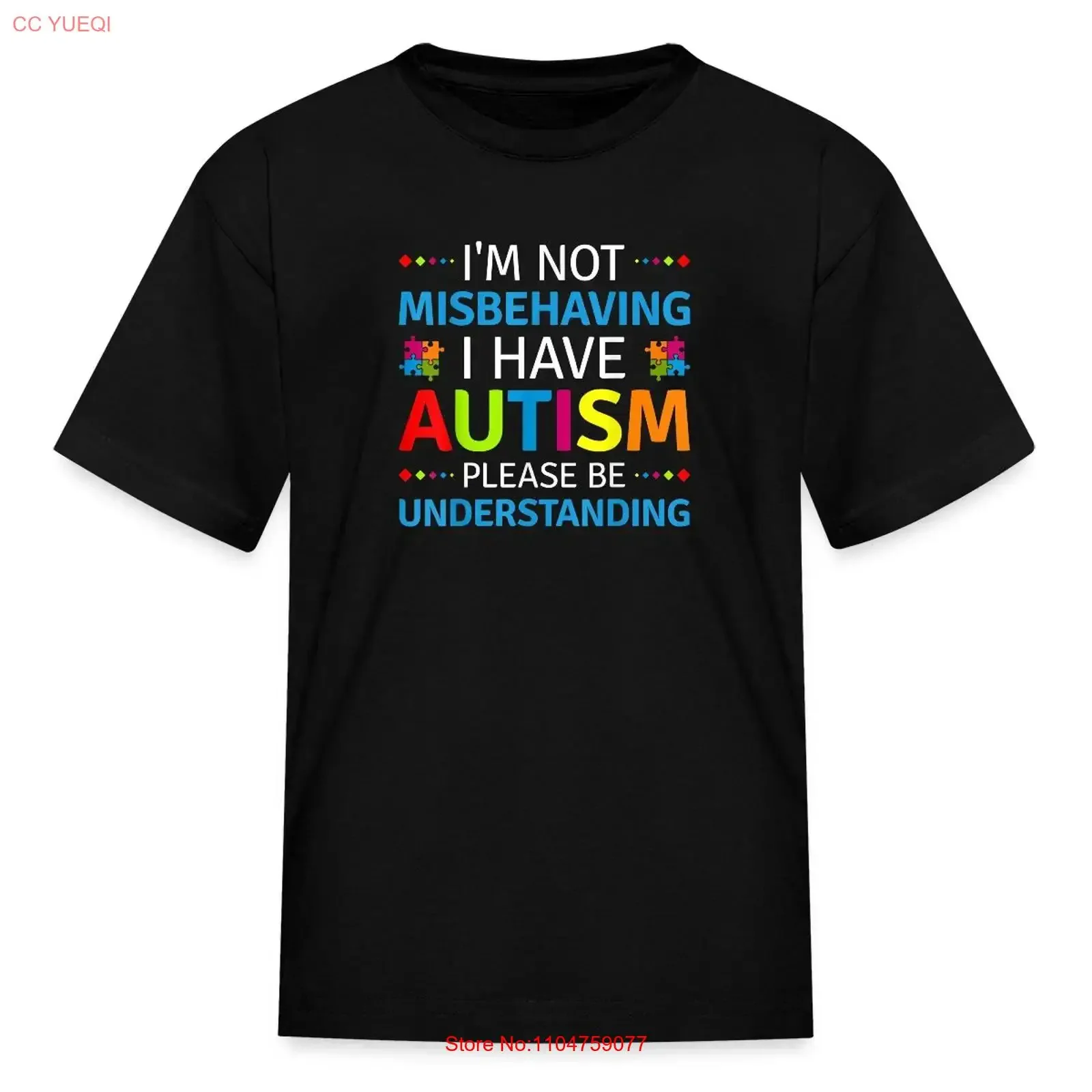 HOT I Have Autism Please Be Understanding Kids' T Shirt vintage Washed streetwear Stretched Stylish Breathable Casual Soft