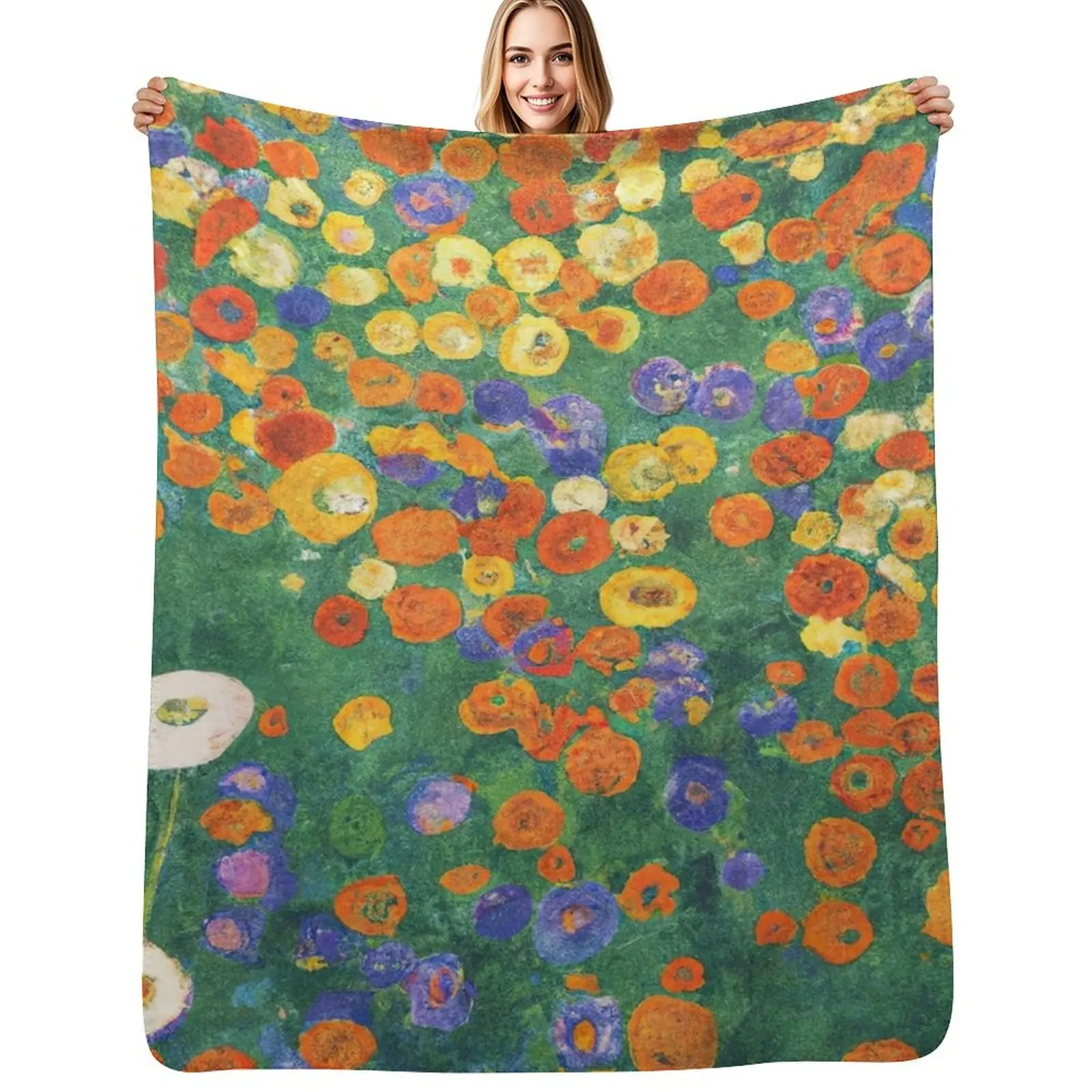 

Gustav Klimt Flower Garden Throw Blanket Vintage Weighted wednesday Sofa Quilt Blankets