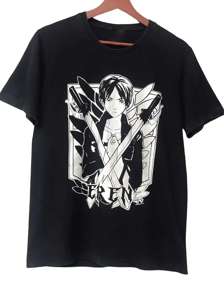 Attack on Titan Wings of Freedom 100% 코튼 여름 남성 반팔 티셔츠 야외 캐주얼 탑 스트리트 패션 남성 의류