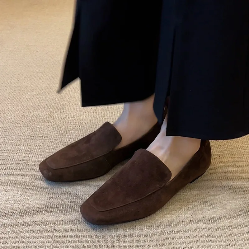 New Arrival Spring Autumn Shoes Women Loafers Flat Genuine Leather Shoes Fashion Ladies Brand Shoes Black Brown DX723