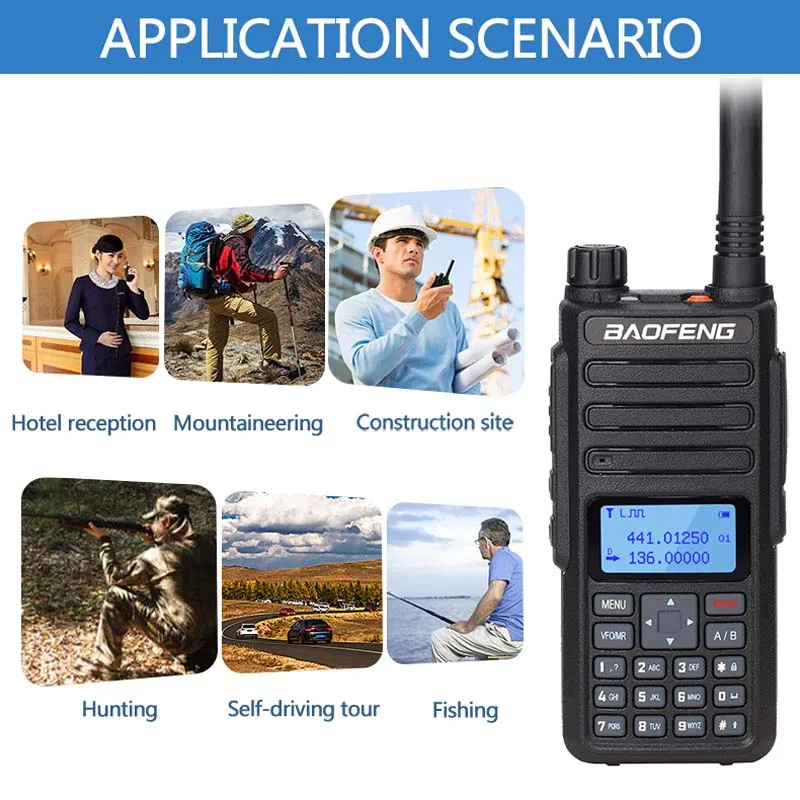 Baofeng-BF-H6 10W 워키토키, 10km 햄 라디오 송신기, 송신기, 136-174,400-470MHz, 양방향 라디오, 2PC