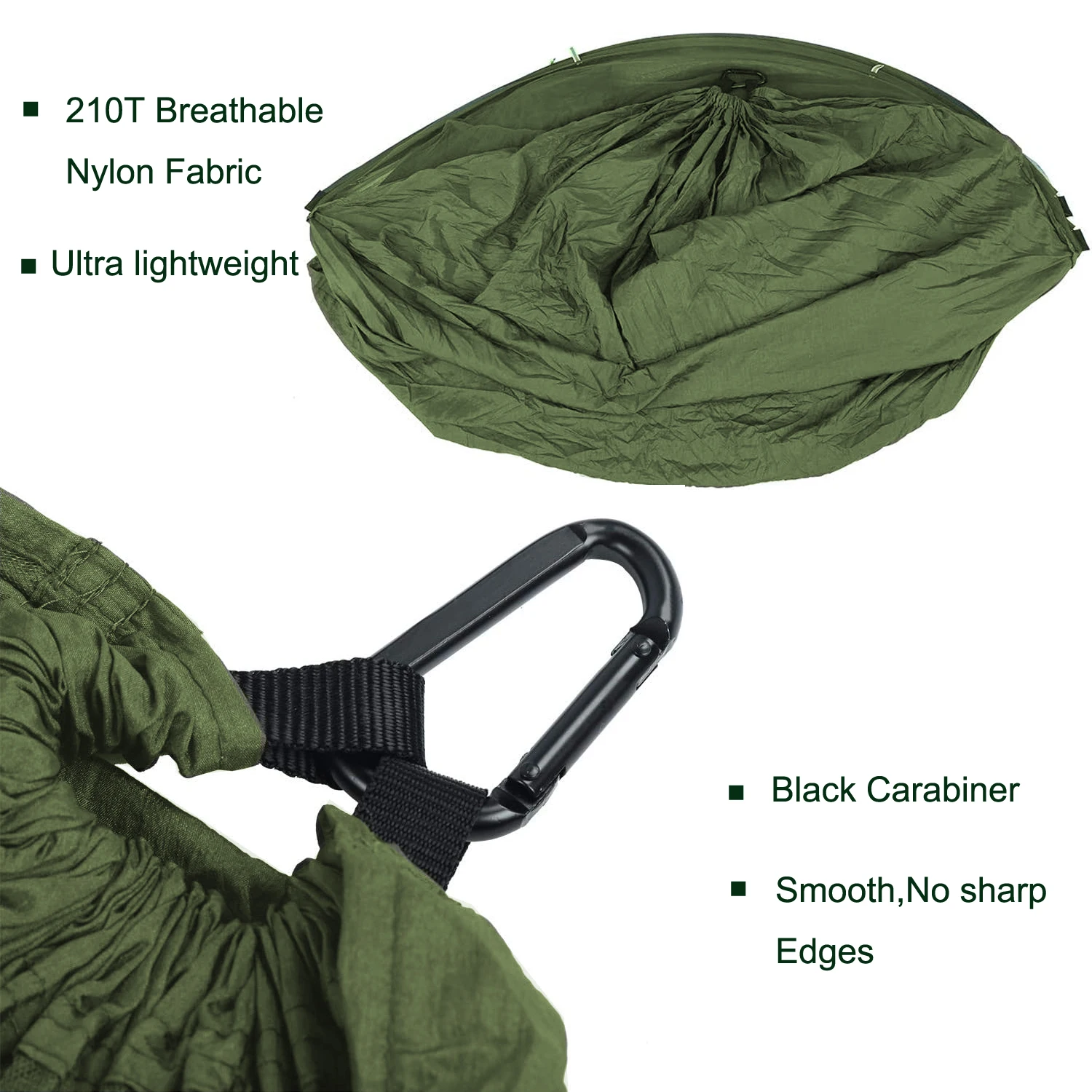 Double Camping Hammock with Mosquito Netting Pop-up Portable Hammock Ultralight Nylon Parachute Hammocks with Tree Straps