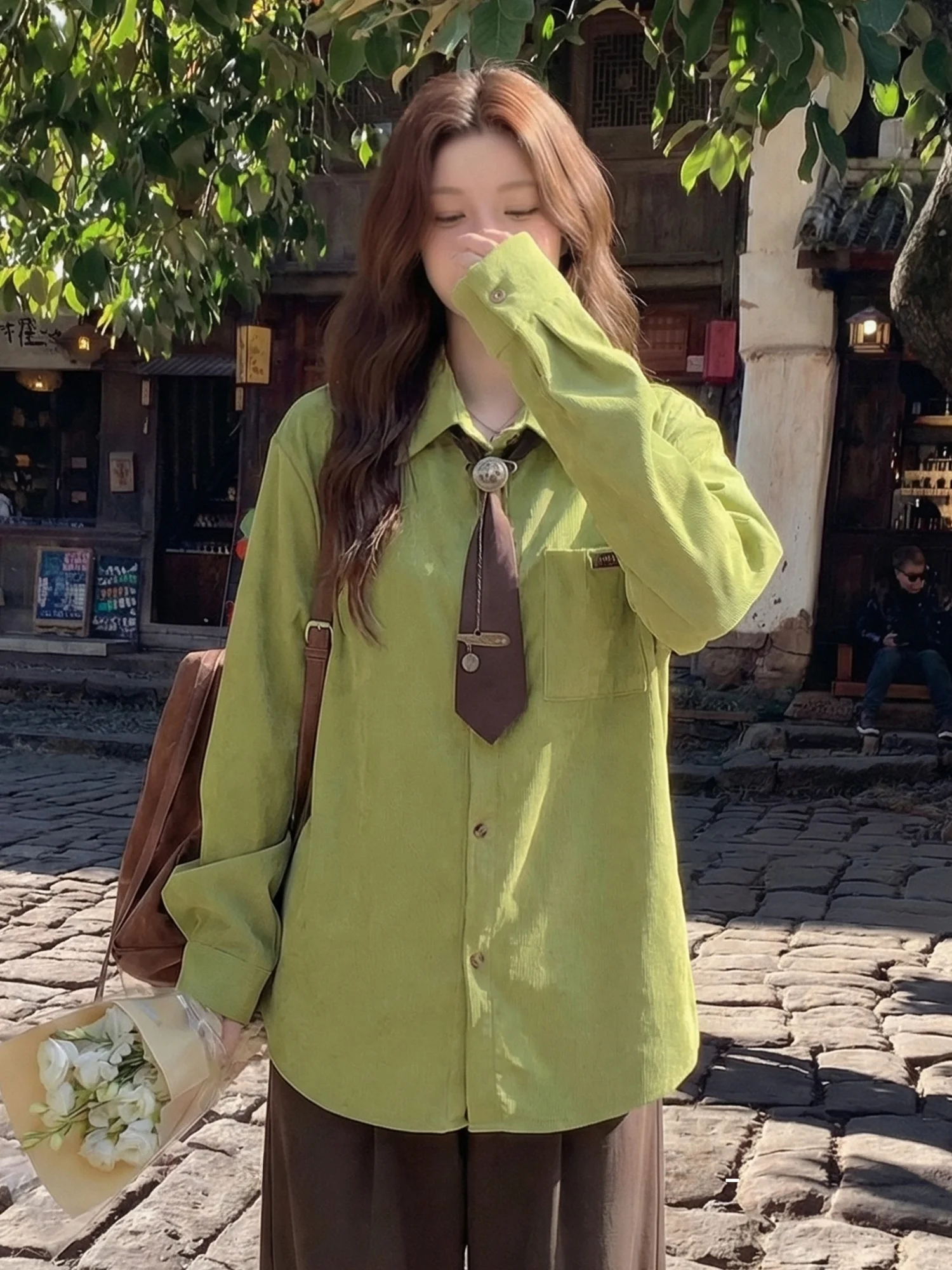 

Avocado een Long Sve Casual irt Women's Early Spring New Versatile Layering Top College Sle Comfortable Fit irt