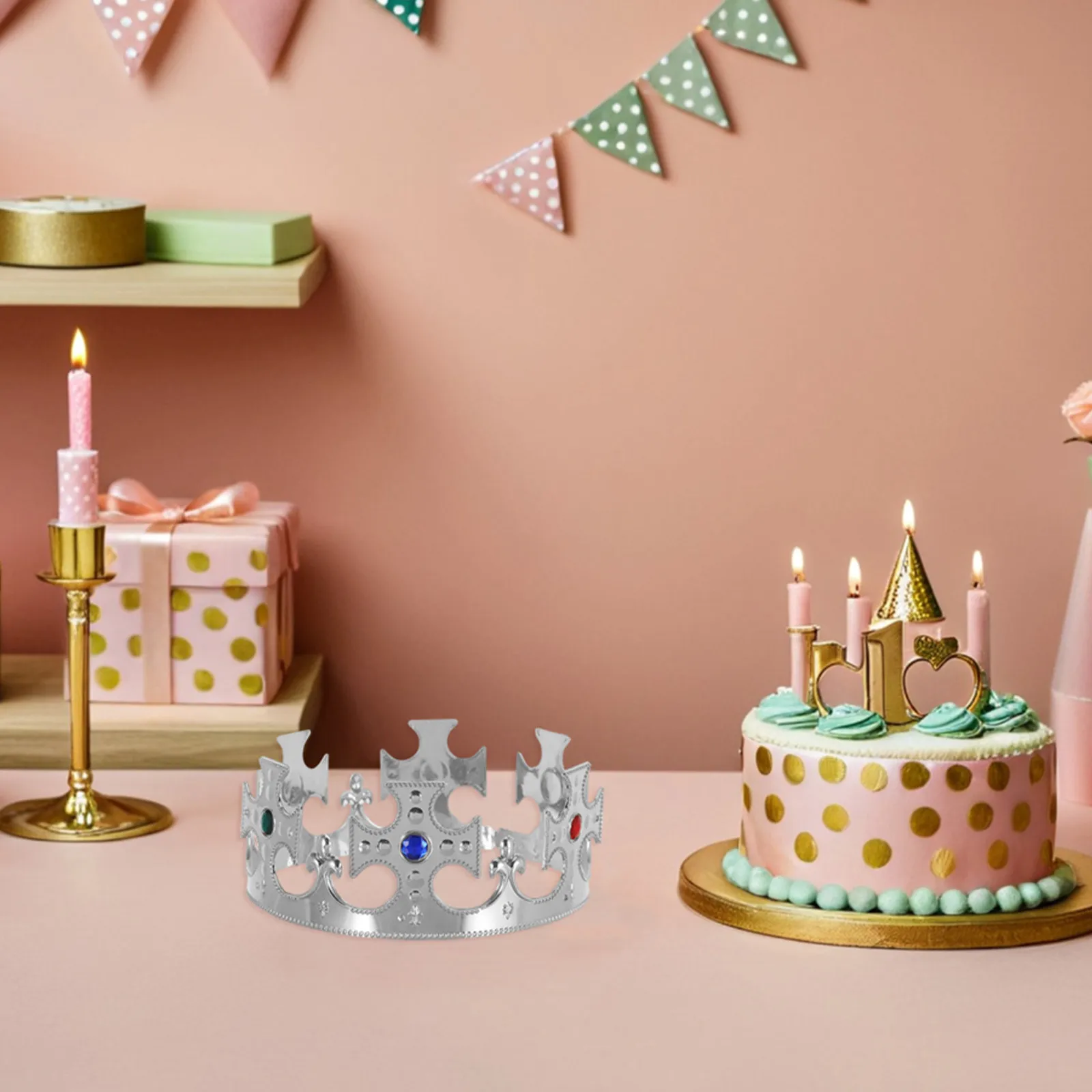 4 coronas ligeras de disfraz de príncipe para fiesta infantil, sombrero de cumpleaños, tiara de rey para niños pequeños