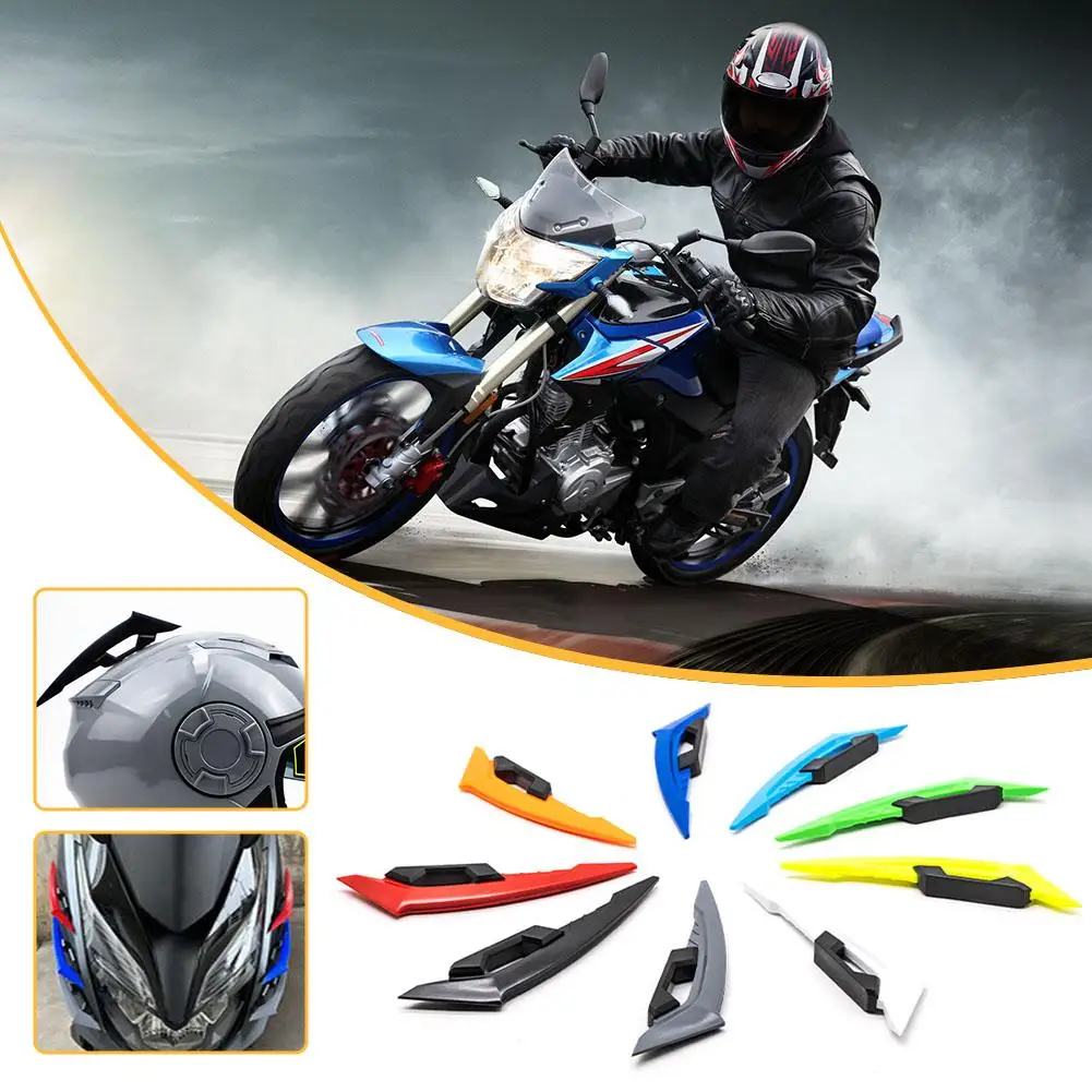 1Pair Universal Motorcycle Winglet Aerodynamic Spoiler Silicone Dynamic Wing decoration Adhesive sticker for Motorbike Scoo H3N2