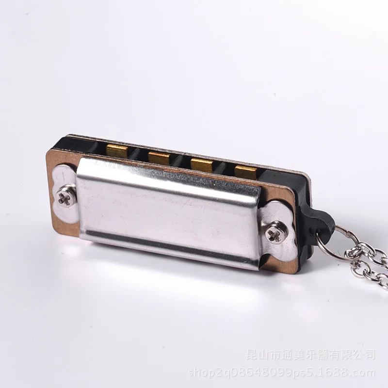 1Pcs MIni Harmonica Necklace 4 Hole 8 Tone Protable Harmonica Music Instruments Children\'s Gifts Color Random