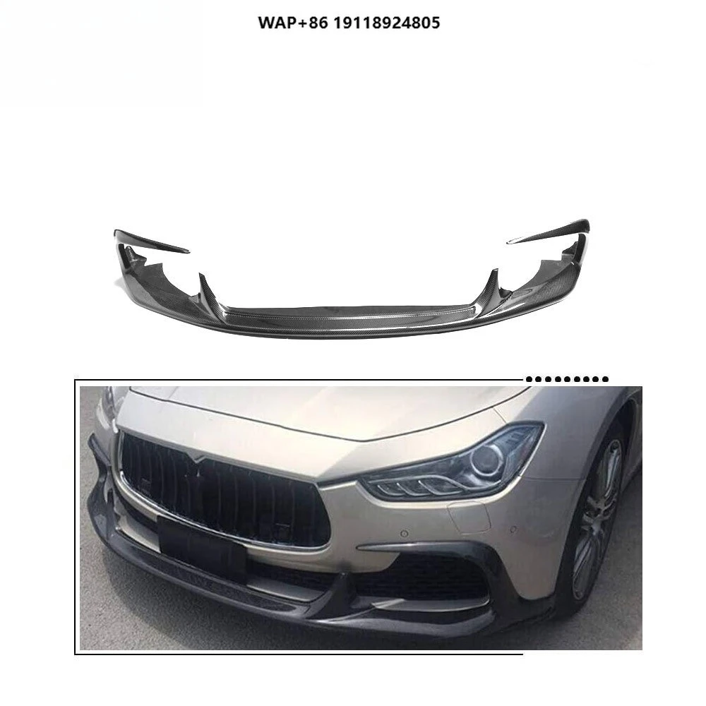 

for Ghibli S Q4 Sedan 14-16 Carbon Fiber Front Bumper Lip Chin Spoiler