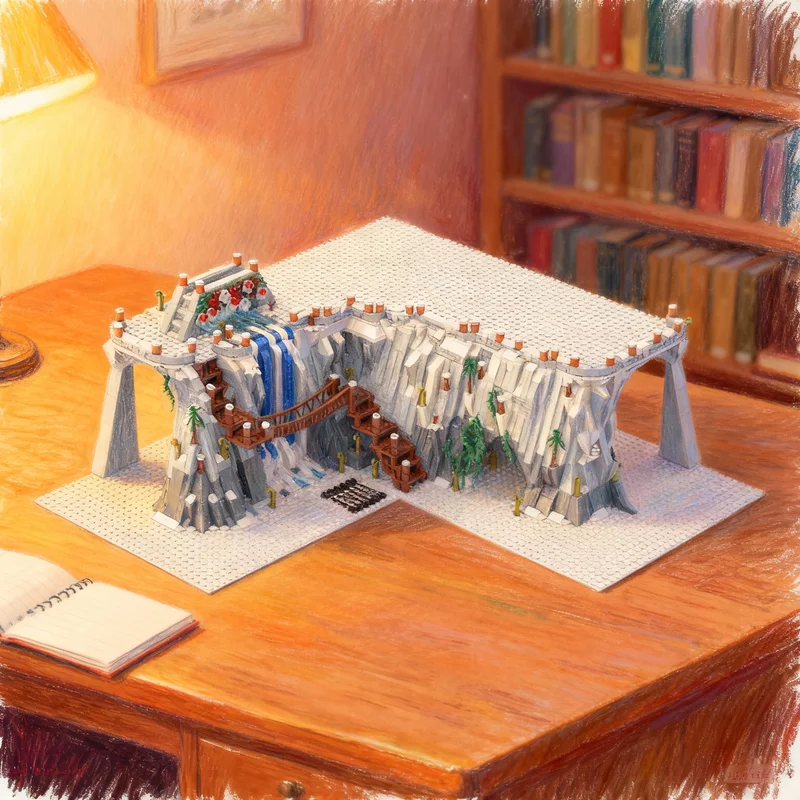 ชุดตัวต่อ MOC 1563 ชิ้น โมเดลอุโมงค์มุมมองฤดูหนาวคริสต์มาส ของเล่นตัวต่อ ของขวัญคริสต์มาส บล็อกสร้างสรรค์ แนวคิดการสร้าง ของเล่นเสริมพัฒนาการ