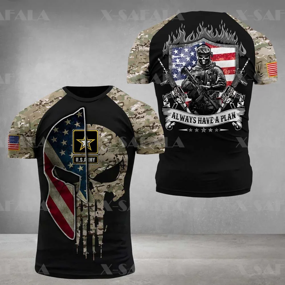 U.S Soldier-ARMY-VETERAN USA Country Flag 3D Printed High Quality T-shirt Summer Round Neck Men Female Casual Top-6