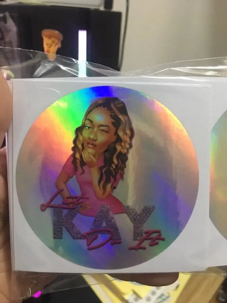DIY holographic material, 100 pieces/batch of personalized wedding, birthday, gift box stickers, customized company logo 3-20cm