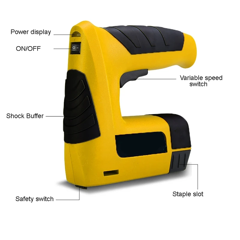 USB Staple Gun Portable Electric Tacker Gun Power Tools Electric Nail Gun Woodworking Tool Electric Nail Gun with 2500pcs Nails