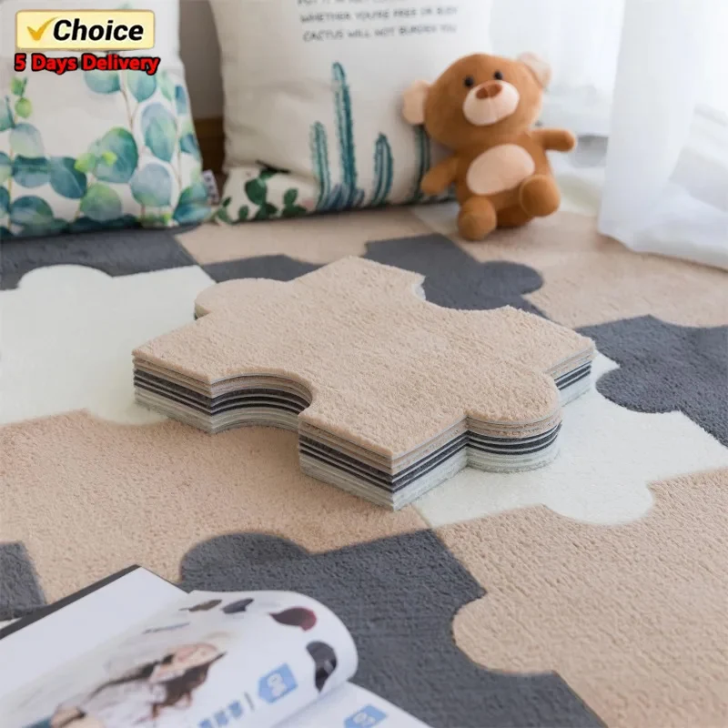 

30*40cm Bedroom Patchwork Self-adhesive Plush Carpet Living Room Coffee Table Carpets Window Rugs Machine Washable Floor Mats