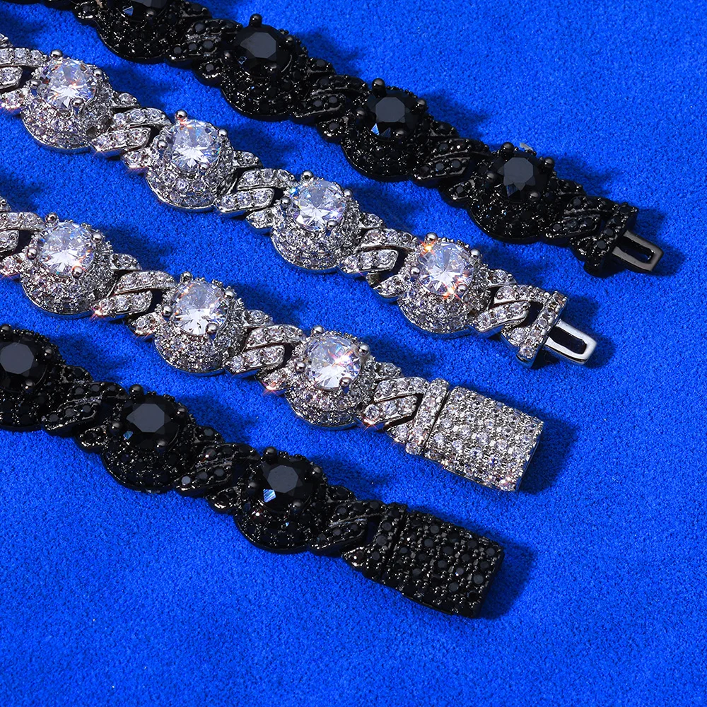 ESKEEM 7.5mm Full Iced Out Black Diamond Chain Necklace Hip Hop Jewelry Black Plating with Black CZ Women Choker Gift view 3